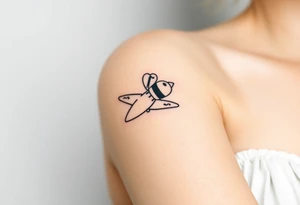 jet plane with a bee flying with it tattoo idea