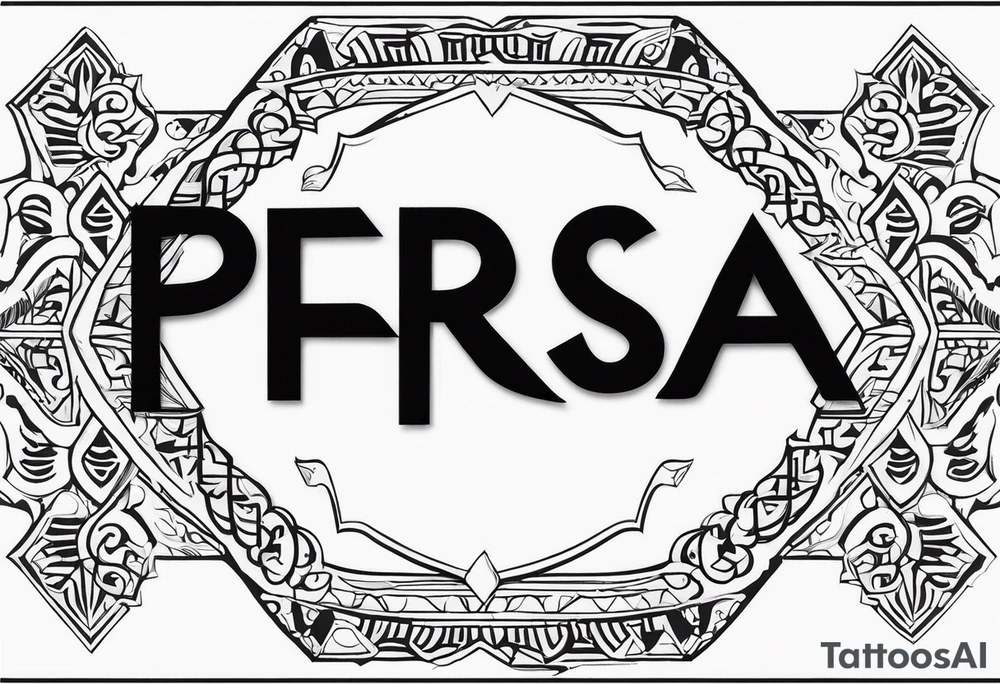 Text saying “Persia” tattoo idea