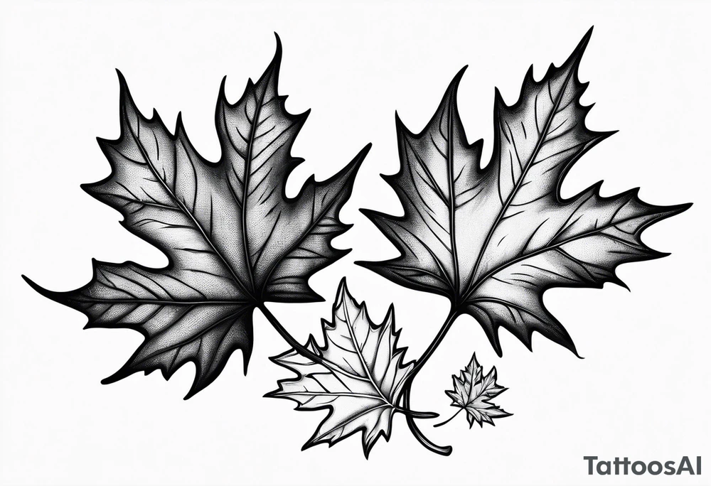 three falling maple leafs tattoo idea