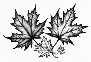 three falling maple leafs tattoo idea