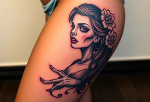 Zombie pinup girl tattoo idea