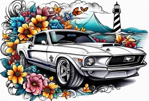 Flowers 
Anchors 
Muscle mustang 

Fast cars
Ocean
Galaxy 
Stars 
Lighthouse tattoo idea