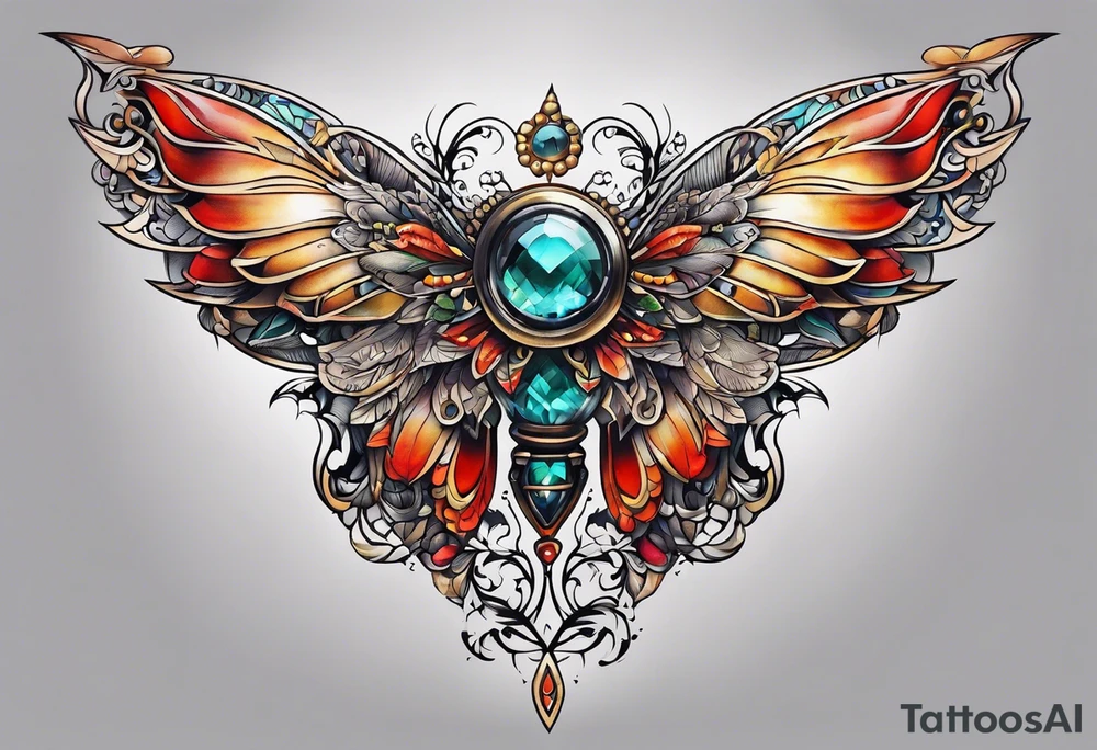 Full sternum tattoo tattoo idea