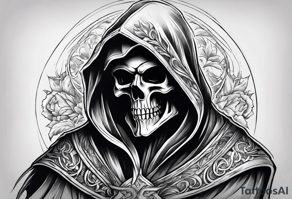 Continue a sleeve for a grim reaper shoulder tattoo tattoo idea