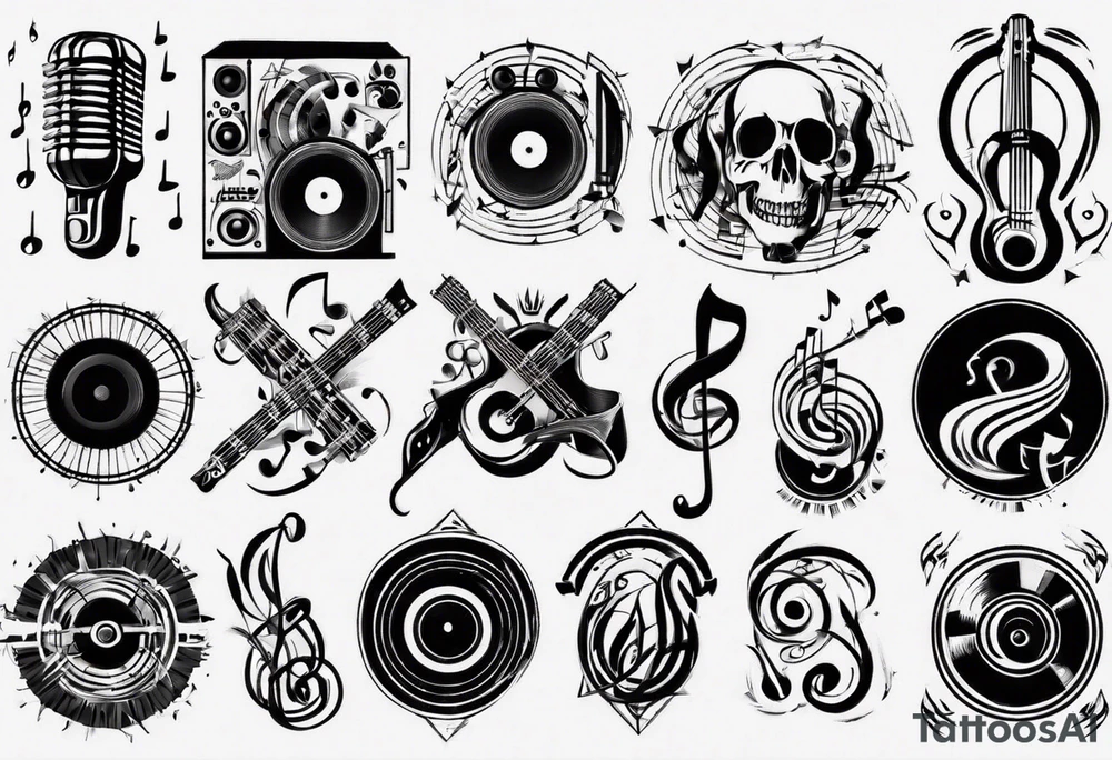 music band sound tattoo idea