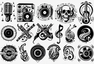 music band sound tattoo idea