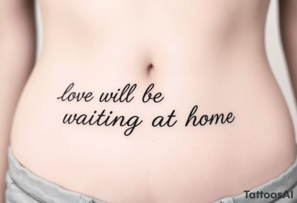 Phrase that says "Love will be waiting at home. " tattoo idea