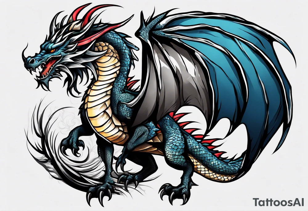Tear skin dragon tattoo idea