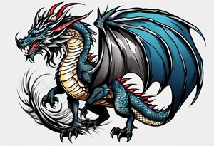 Tear skin dragon tattoo idea