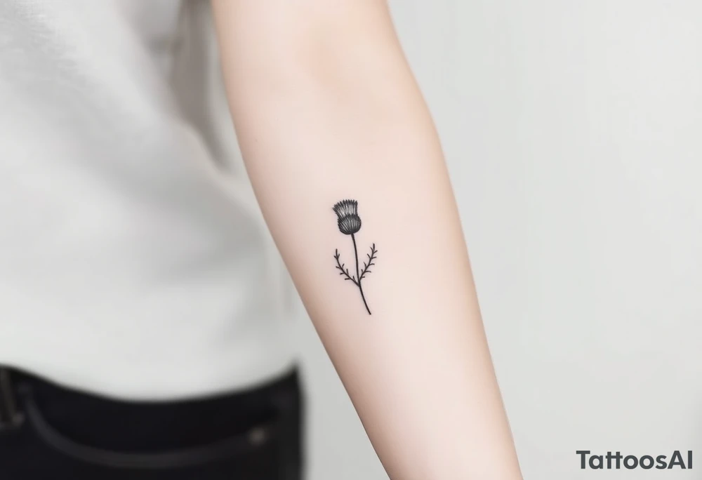 thistle minimalist tattoo idea