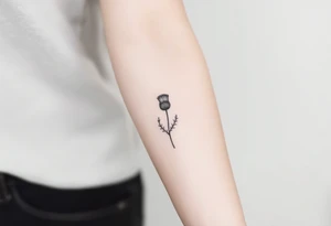 thistle minimalist tattoo idea