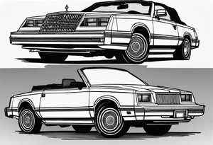 dark 1984 Chrysler lebaron convertible, no background tattoo idea