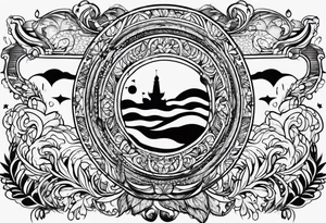 simple tattoo with the words "love drought" tattoo idea