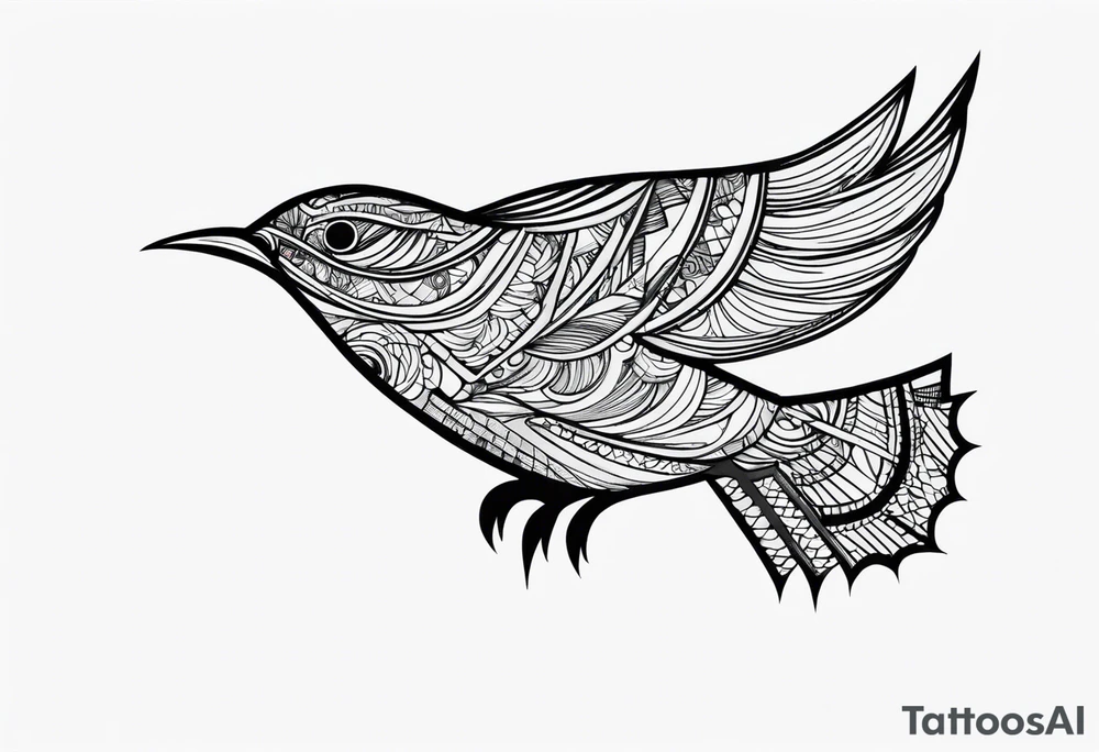 Abstract Bird in Flight tattoo idea