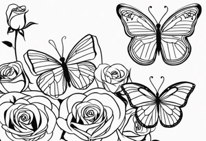 Butterflies and roses tattoo idea