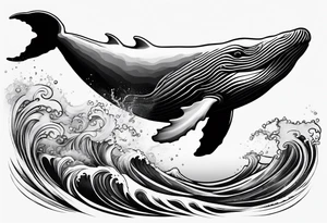 Breaching North Pacific humpback whale tattoo idea
