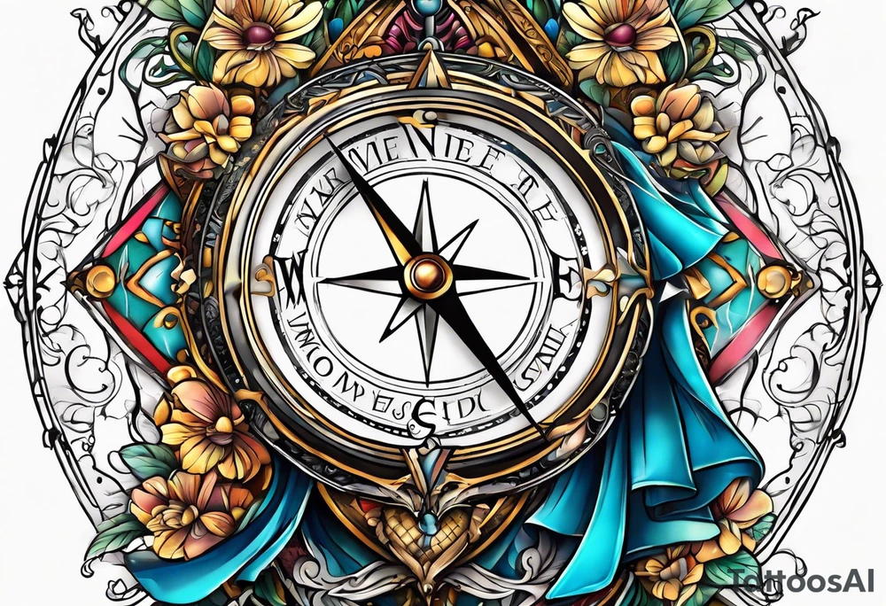 Compass dreams Alice wonderland tattoo idea