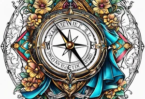 Compass dreams Alice wonderland tattoo idea