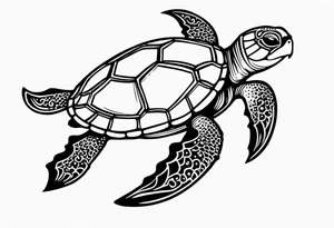 Turtle and starfish chain simple small tattoo idea