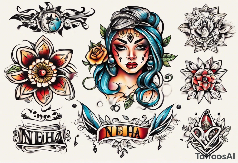 Name Neha tattoo idea