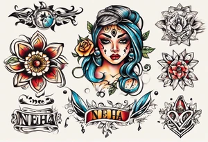 Name Neha tattoo idea