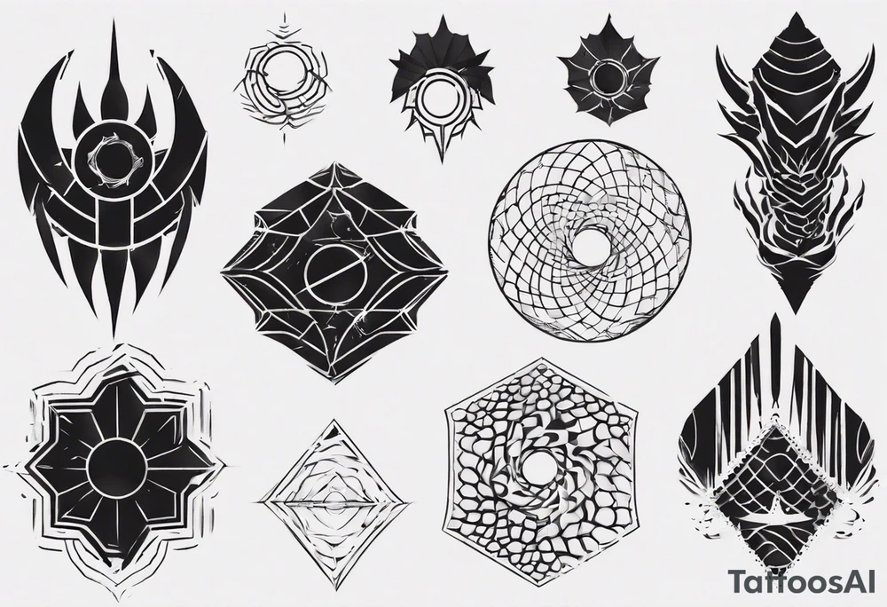 Dragon scale futuristic tattoo idea