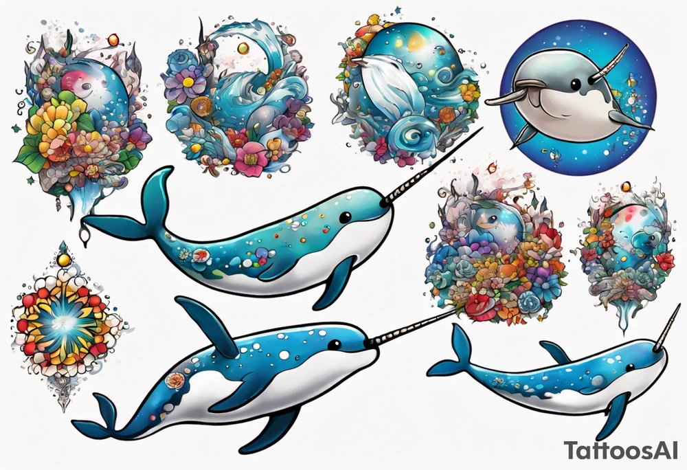 a narwhal tattoo idea