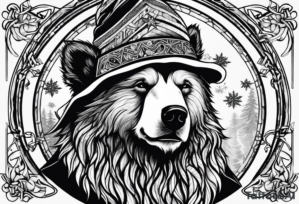 Snow Bear Wizard tattoo idea