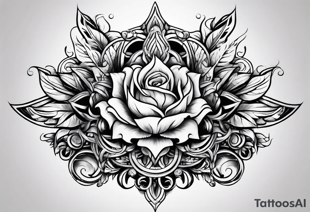 flair fire elbow tattoo idea