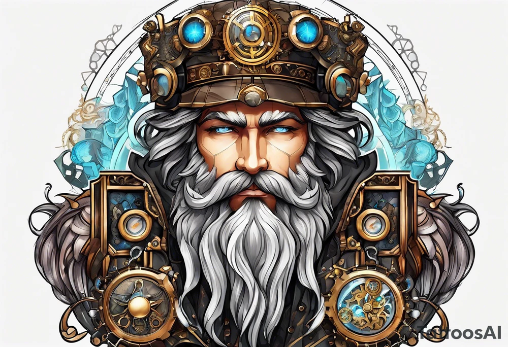 Steampunk zeus tattoo idea