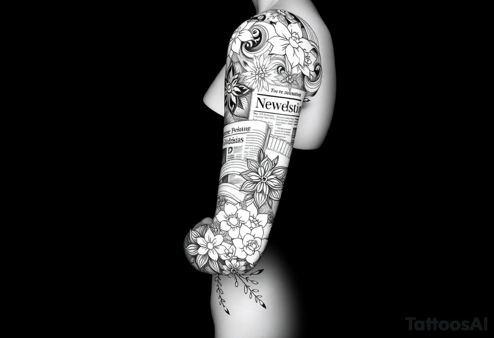 Newspaper style tattoo idea