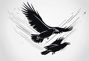 7 ravens flying tattoo idea