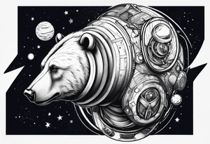 bear versus bull in space tattoo idea