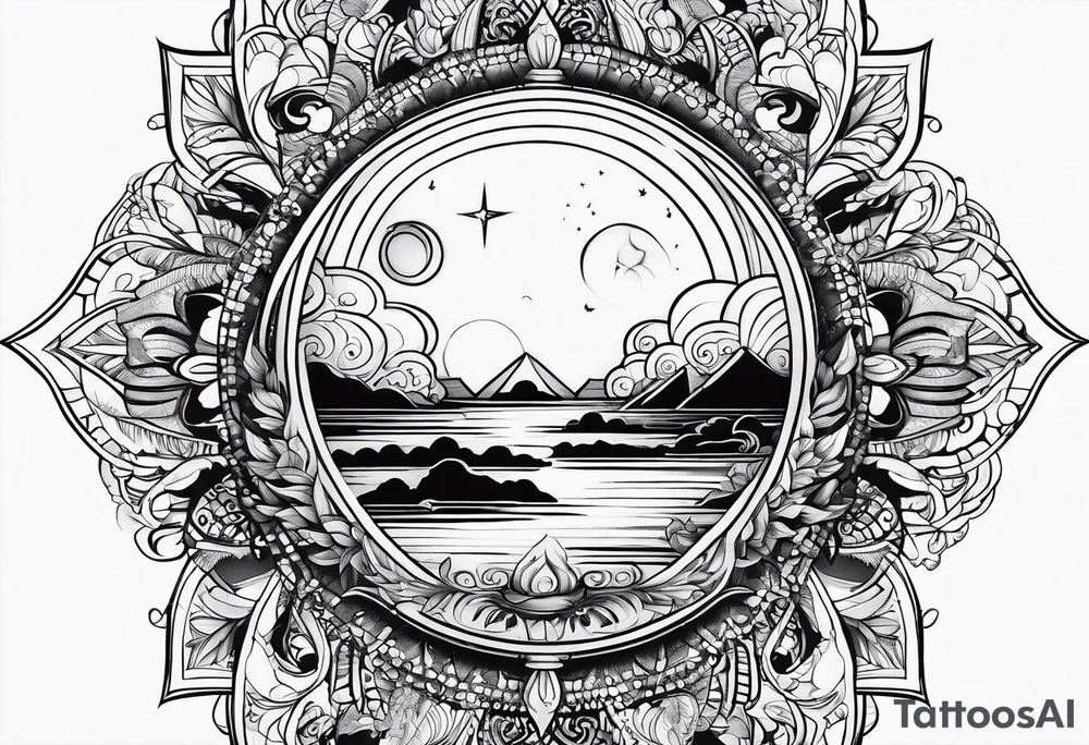 staring at the sun tattoo idea
