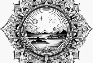 staring at the sun tattoo idea