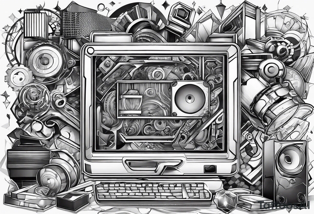 computer parts tattoo idea