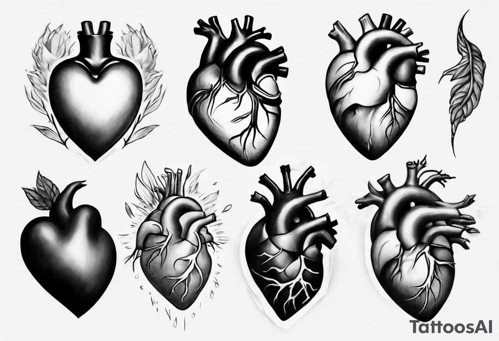 Realistic heart tattoo idea