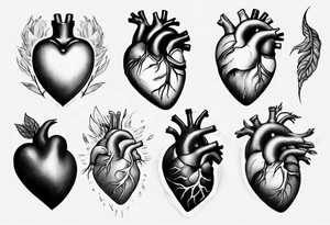 Realistic heart tattoo idea