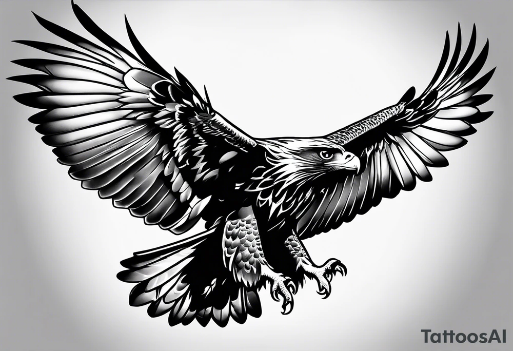 Hawk landing down tattoo idea