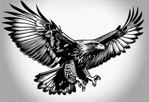 Hawk landing down tattoo idea