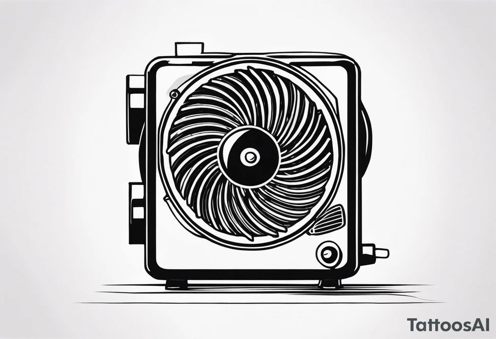a box fan tattoo idea