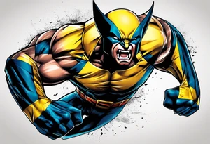 Wolverine animal runnig tattoo idea