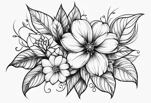 abstract flower with vines tattoo idea