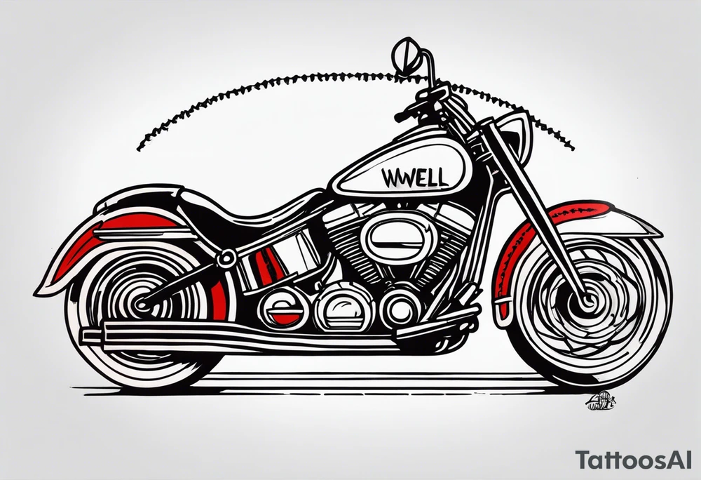 The words “ride well, ride free” tattoo idea