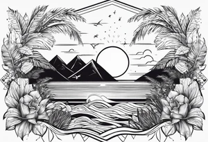 Beach full ankle tattoo idea