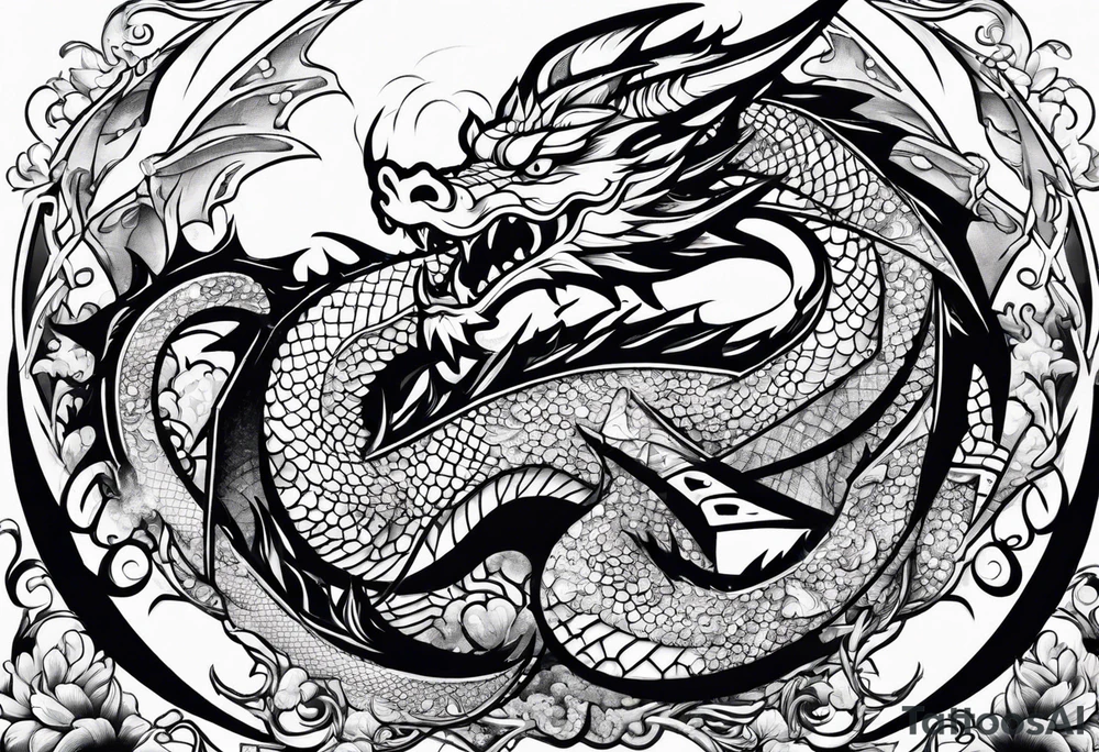 Dragon full body tattoo idea