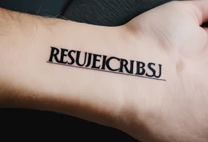 tattoo on a wrist saying "resurget cineribus". no other design except for the words tattoo idea