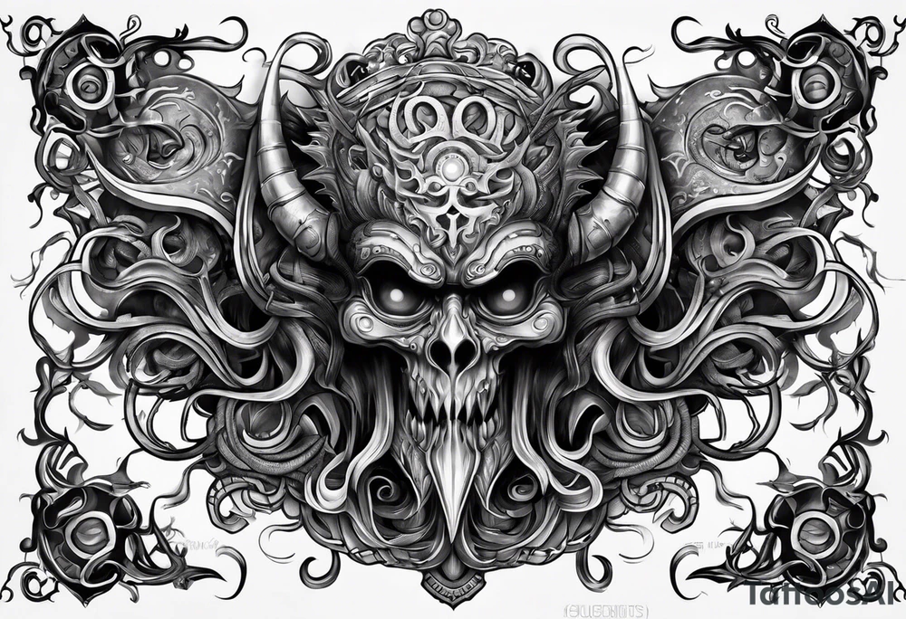 Chtulhu horizontal tattoo idea