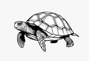 simple line turtle tattoo idea