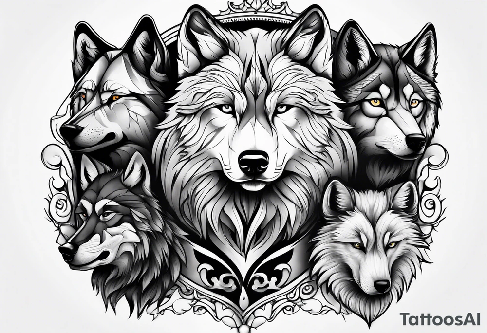 Wolfs and 4 cubs tattoo idea